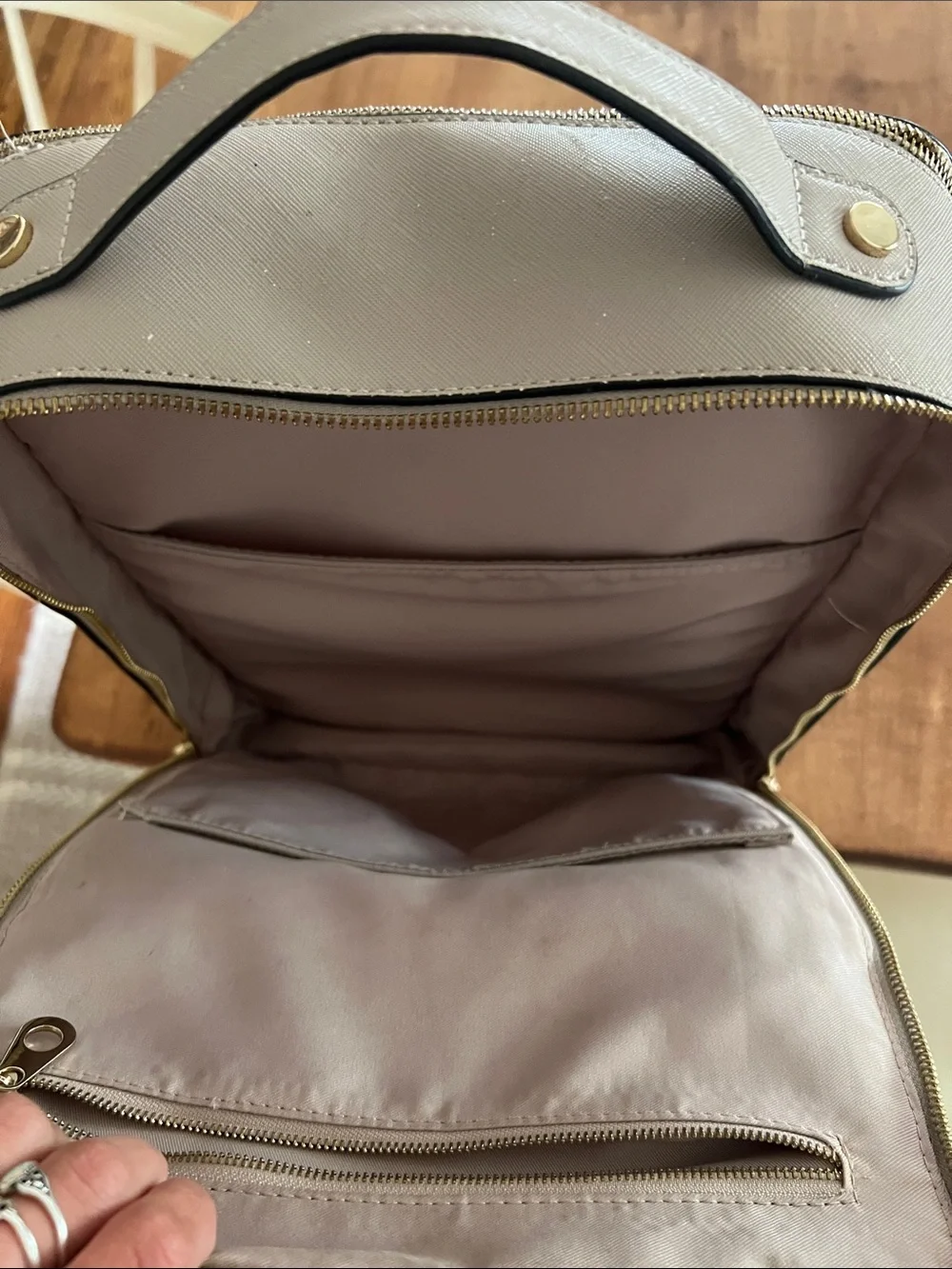 Calpak structured saffiano